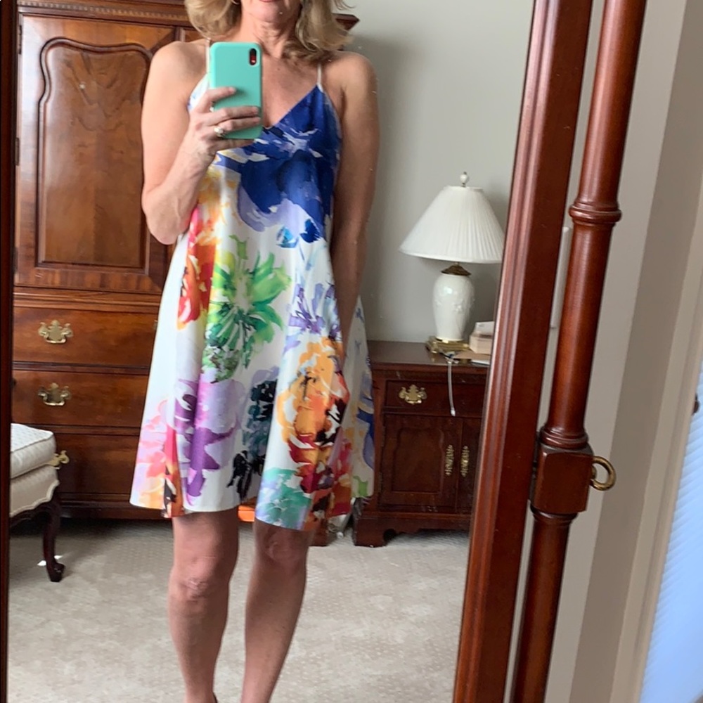 Floral Nicole Miller Halter Swing Dress, It Has Pockets!